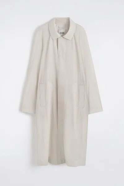 Cos Trench In Nylon Tecnico Trasparente In White