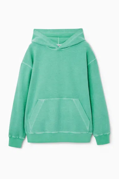 Cos Terry Hoodie In Green
