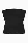 Cos Sparkly Textured Bandeau In Black