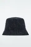 Cos Textured Bucket Hat In Blue