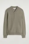 Cos Textured Knitted Bomber Jacket In Gray