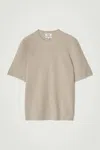Cos Textured Knitted Cotton T-shirt In Brown