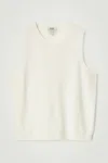 Cos Textured Knitted Cotton Tank Top In White