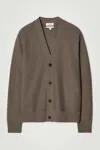 Cos Textured Merino Wool Cardigan In Beige