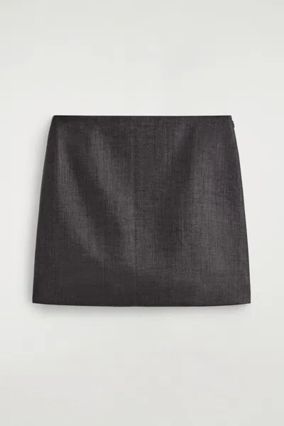 Cos Textured Mini Skirt In Gray