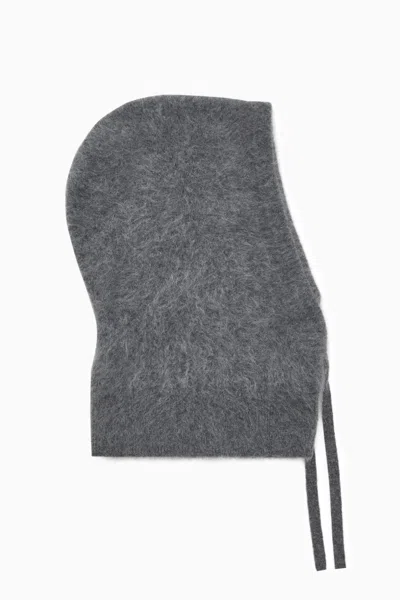 Cos Textured Pure Cashmere Balaclava In Grey