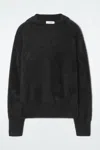 Cos Textured Pure Cashmere Hoodie In Black