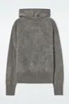 Cos Textured Pure Cashmere Hoodie In Grey
