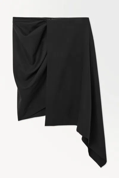 Cos The Asymmetric Draped Mini Skirt In Black