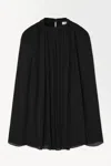 Cos The Crinkled Silk-chiffon Blouse In Black