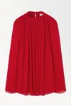 Cos The Crinkled Silk-chiffon Blouse In Red