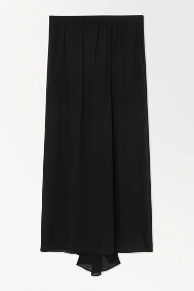 Cos The Crinkled Silk-chiffon Maxi Skirt In Black