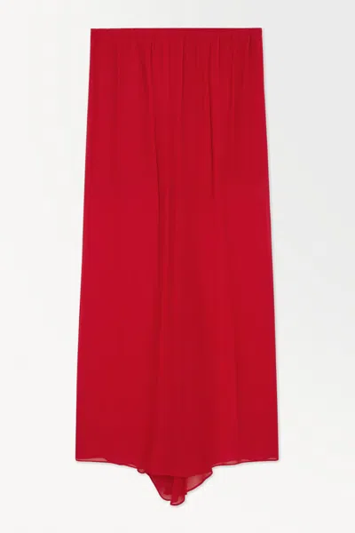 Cos The Crinkled Silk-chiffon Maxi Skirt In Red