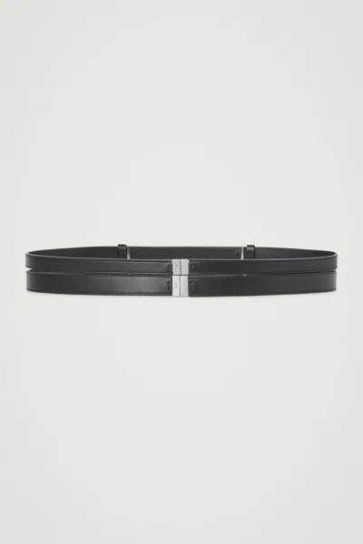 Cos The Double-strap Leather Belt In Black