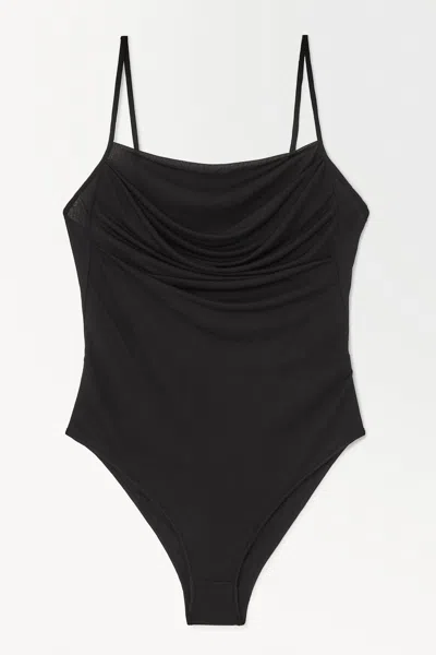 Cos The Draped Jersey Bodysuit In Black