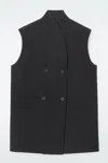 Cos The Elongated Sleeveless Blazer In Black
