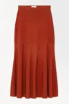 Cos The Flared Silk-blend Maxi Skirt In Orange