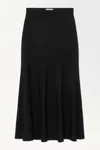 Cos The Flared Silk-blend Maxi Skirt In Black