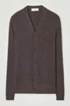 Cos The Flecked Wool Cardigan In Brown