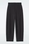 Cos The Fluid Barrel-leg Trousers In Black