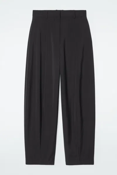 Cos The Fluid Barrel-leg Trousers In Black