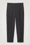 Cos The Fold-up Tapered Trousers In Black