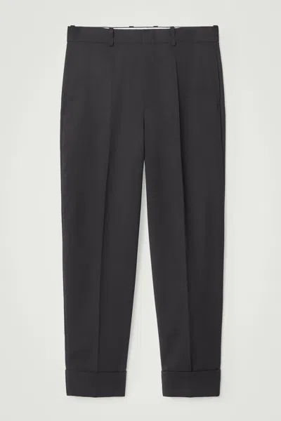 Cos The Fold-up Tapered Trousers In Black