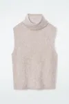 Cos The Funnel-neck Brushed-cashmere Vest In Beige