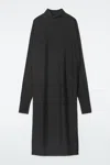 Cos The Funnel-neck Merino Wool Dress In Black