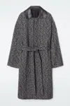 Cos The Herringbone Coat In Brown