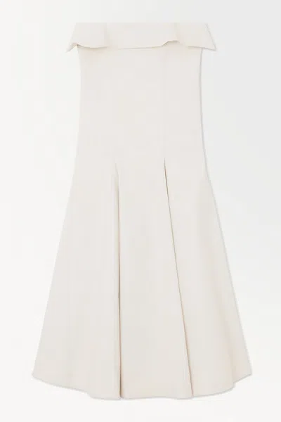 Cos The Layered Bustier Midi Dress In White