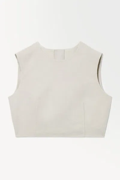 Cos The Leather-tasselled Wool Top In Beige