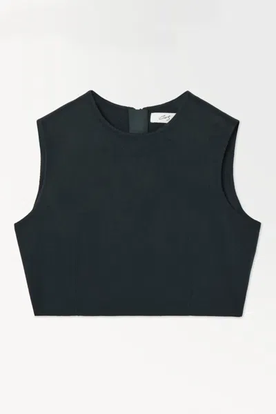 Cos The Leather-tasselled Wool Top In Turquoise