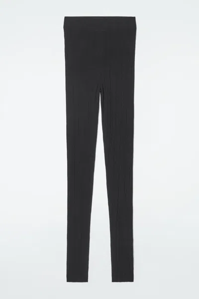 Cos The Longline Merino Wool Leggings In Black