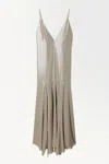 Cos The Metallic Flared Slip Dress In Silver