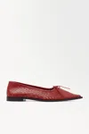 Cos The Perforated Leather Ballet Flats In Red
