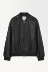 COS THE PERFORATED LEATHER BOMBER JACKET