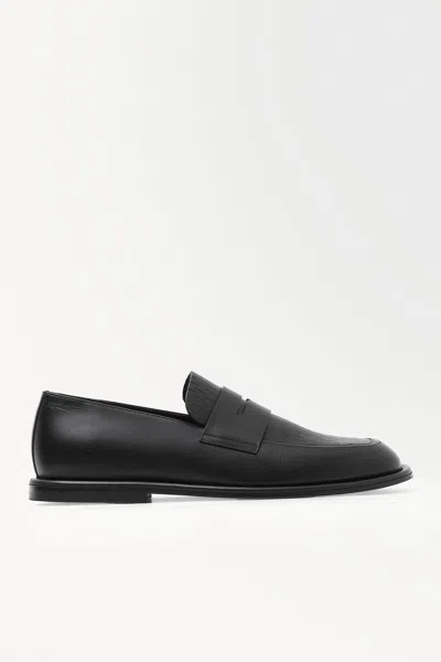 Cos The Perforated Leather Loafers In Black