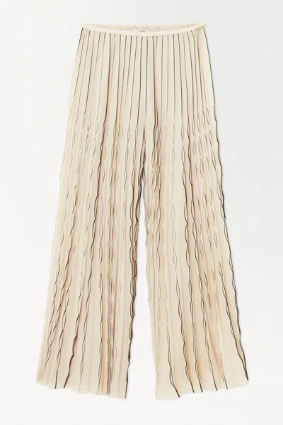Cos The Pleated Chiffon Pants In Beige