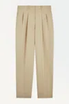 Cos The Pleated Tailored Trousers In Beige