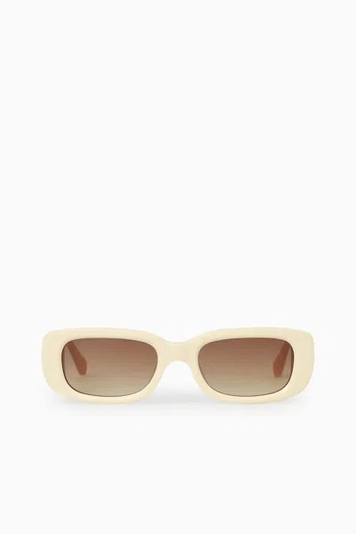 Cos The Rectangle Acetate Sunglasses In White