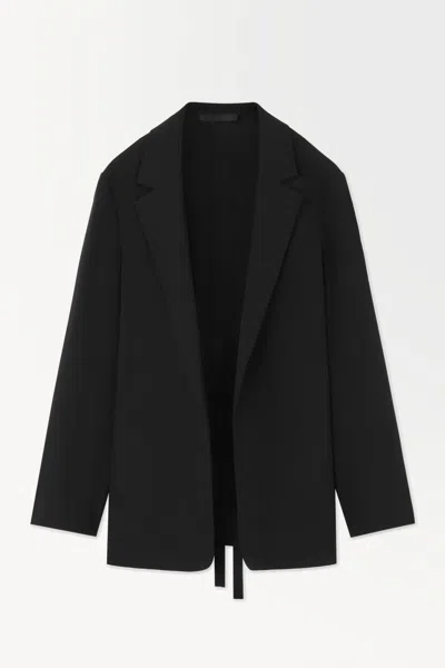 Cos The Relaxed Silk-blend Blazer In Black