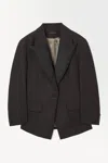 Cos The Satin-lapel Tuxedo Jacket In Brown