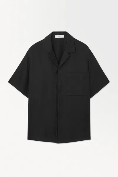 Cos The Silk Resort Shirt In Black