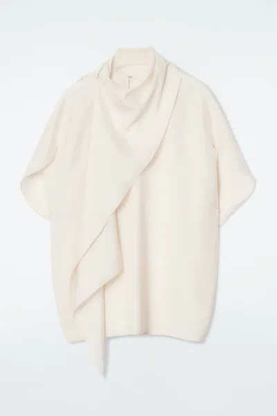 Cos The Silk Scarf Blouse In Beige