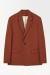 Cos The Single-breasted Wool Blazer In Orange