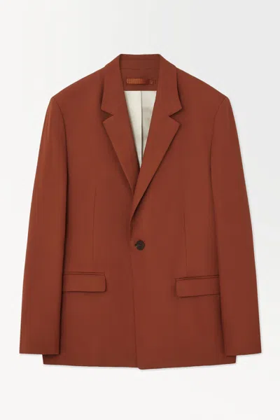 Cos The Single-breasted Wool Blazer In Orange