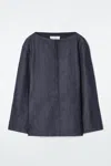 Cos The Straight-neck Raw Denim Shirt In Blue