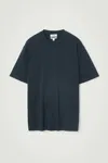 Cos Oversized Cotton T-shirt In Blue In Blue