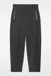 Cos The Tailored Barrel-leg Trousers In Black